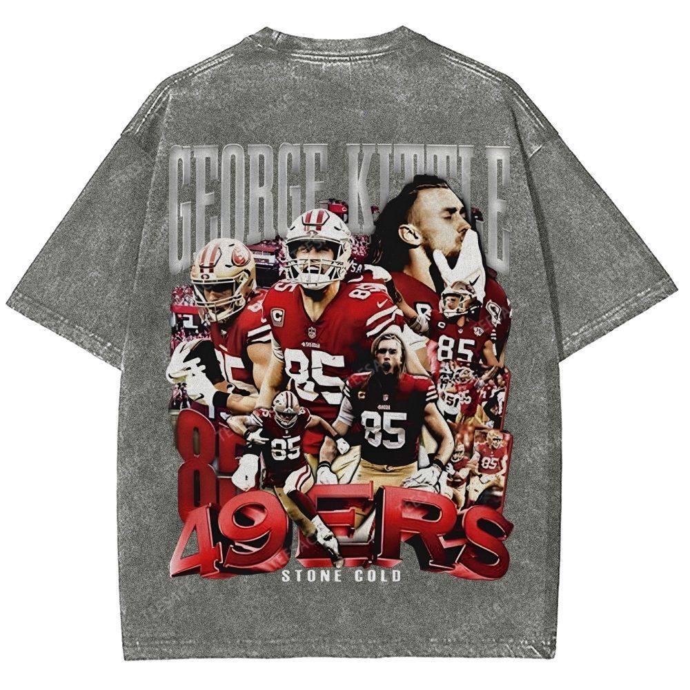 GEORGE-KITTLE-Tee Unisex Fit Washed T-Shirt 