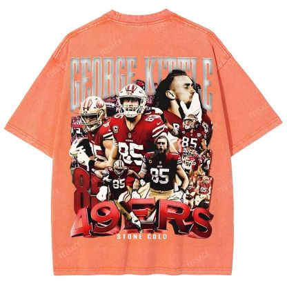 GEORGE-KITTLE-Tee Unisex Fit Washed T-Shirt 