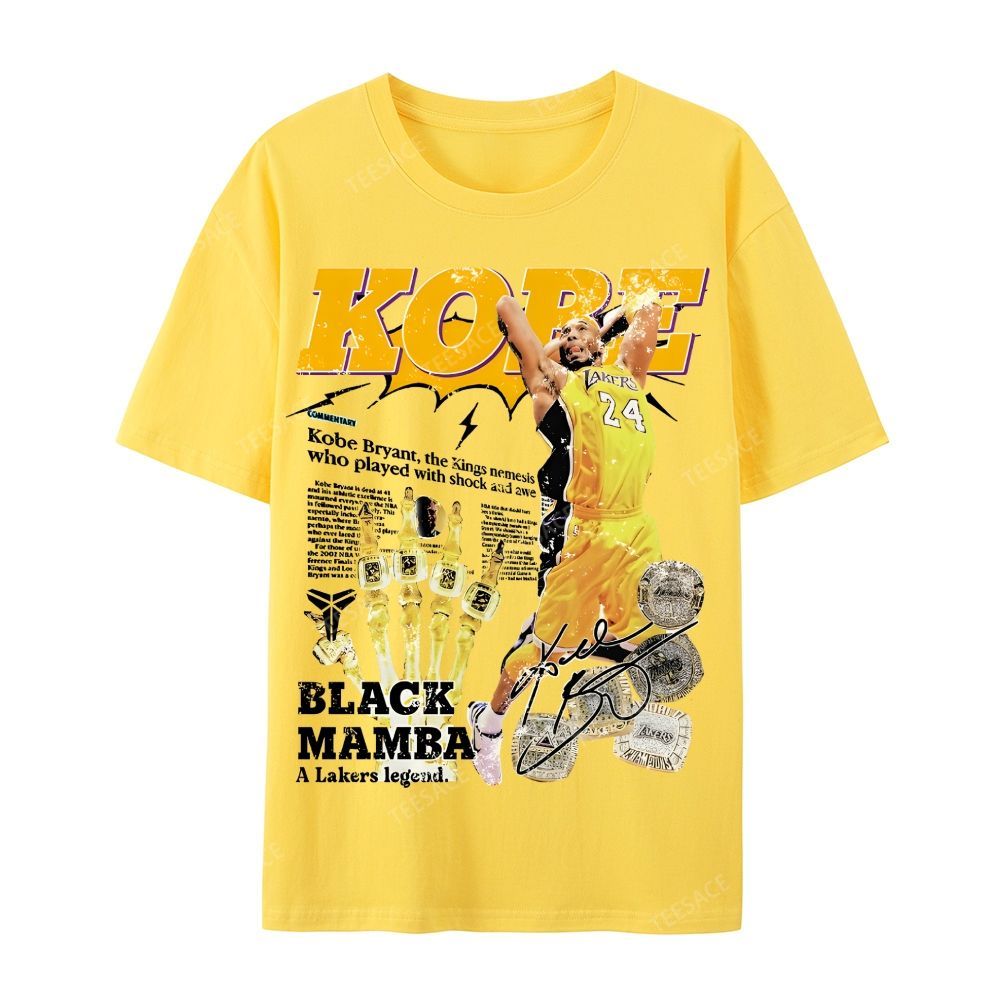 "5 Rings" Newspaper Tee Casual Short Sleeve T-Shirt