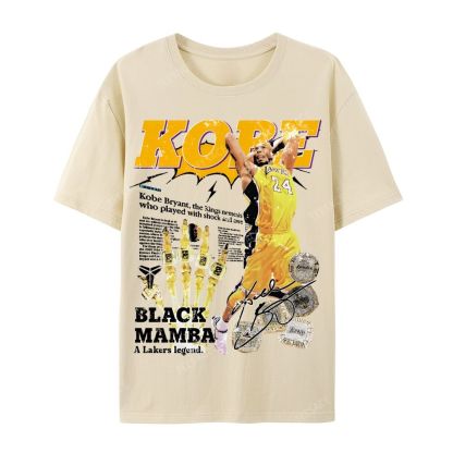 "5 Rings" Newspaper Tee Casual Short Sleeve T-Shirt