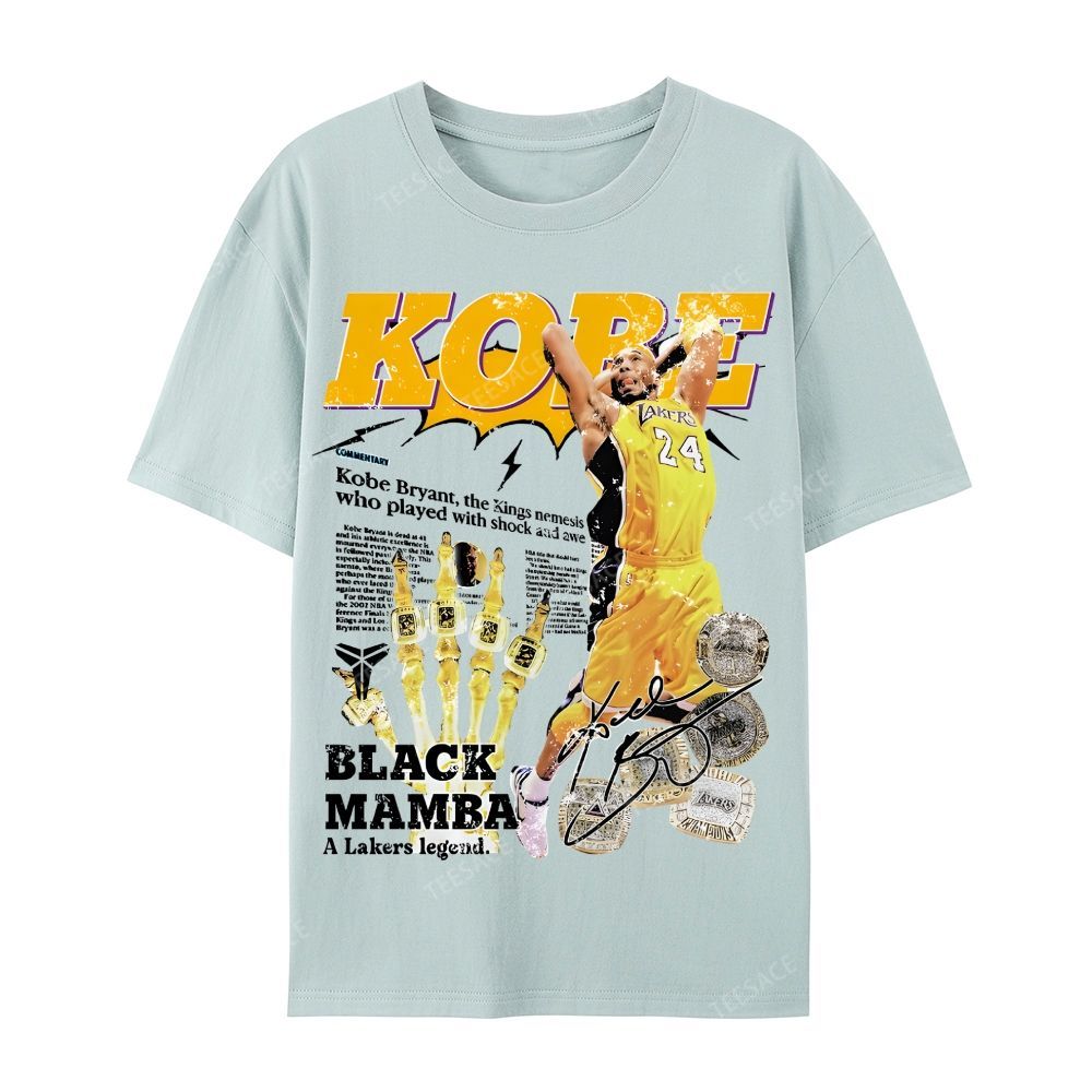 "5 Rings" Newspaper Tee Casual Short Sleeve T-Shirt