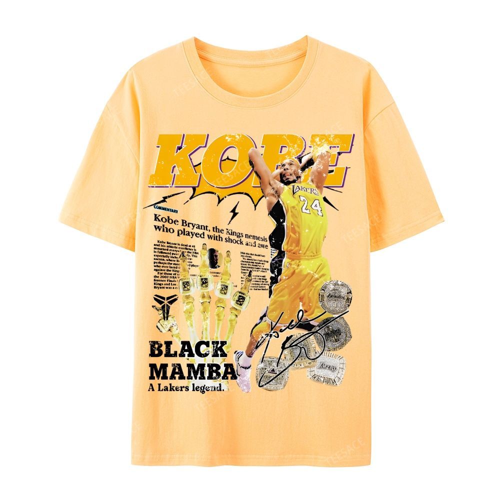 "5 Rings" Newspaper Tee Casual Short Sleeve T-Shirt