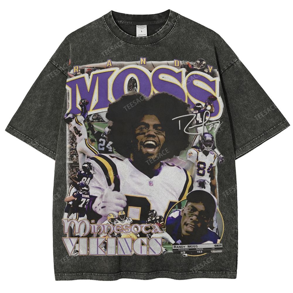 Randy Moss Vikings Tee Unisex Fit Washed T-Shirt