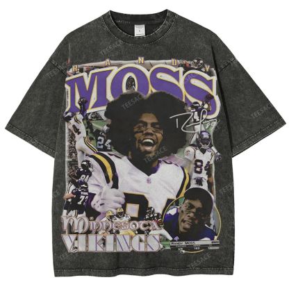 Randy Moss Vikings Tee Unisex Fit Washed T-Shirt