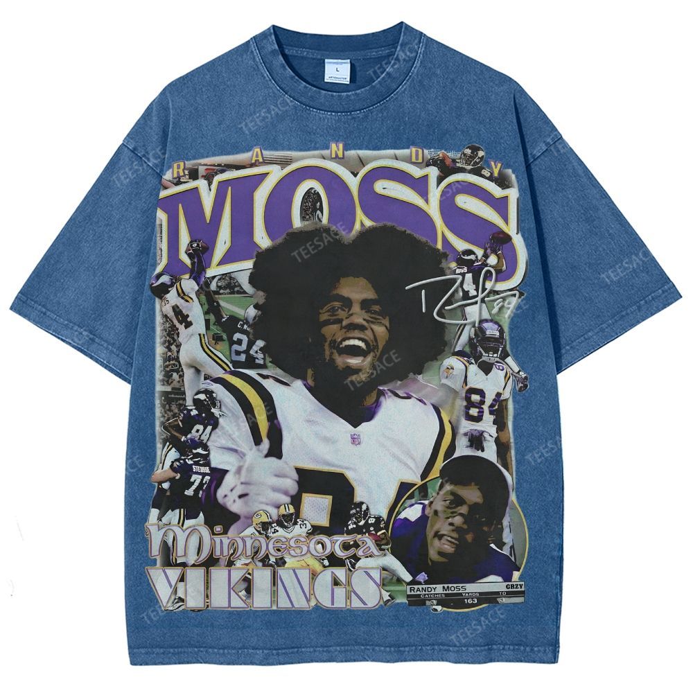 Randy Moss Vikings Tee Unisex Fit Washed T-Shirt