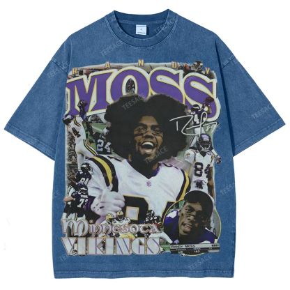Randy Moss Vikings Tee Unisex Fit Washed T-Shirt
