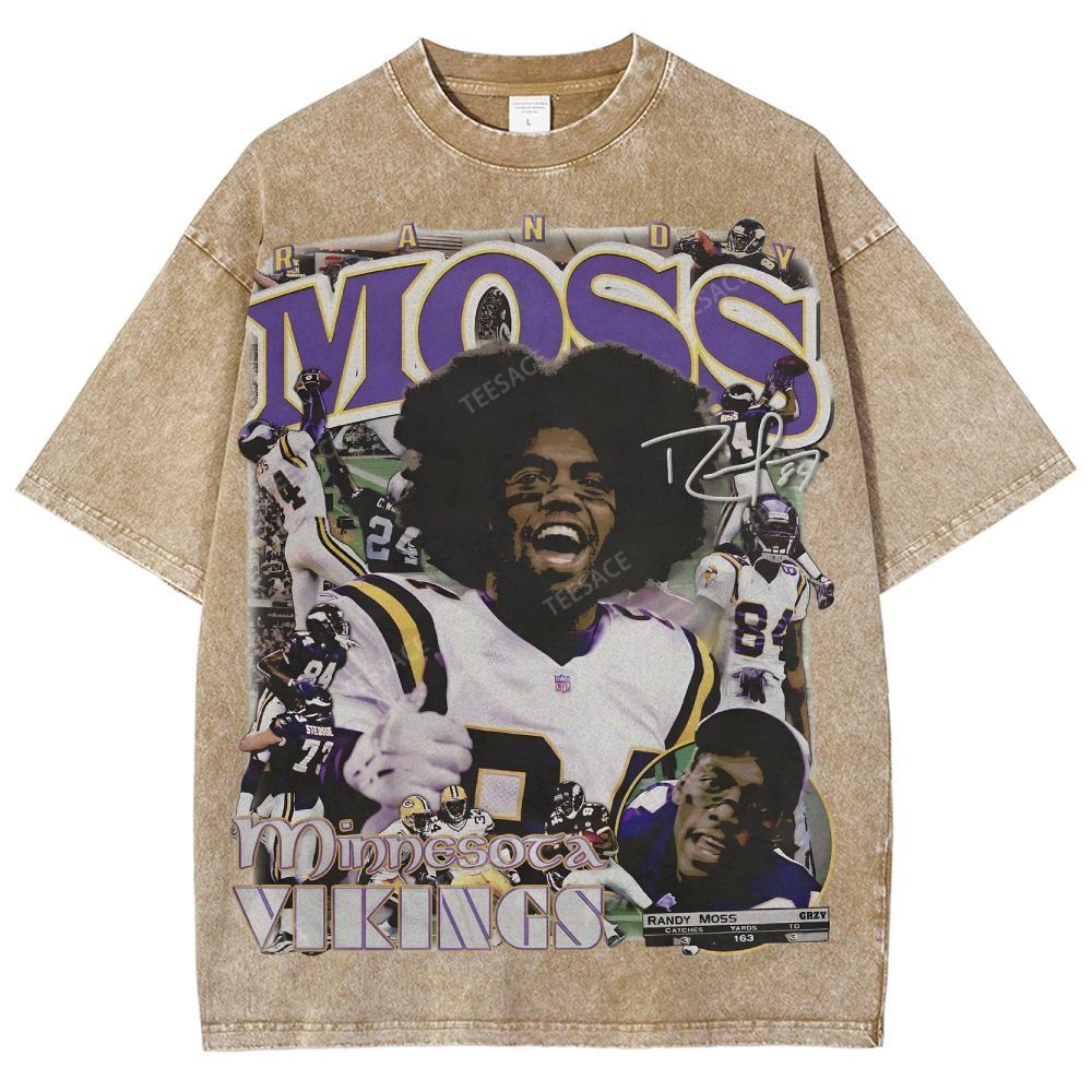 Randy Moss Vikings Tee Unisex Fit Washed T-Shirt