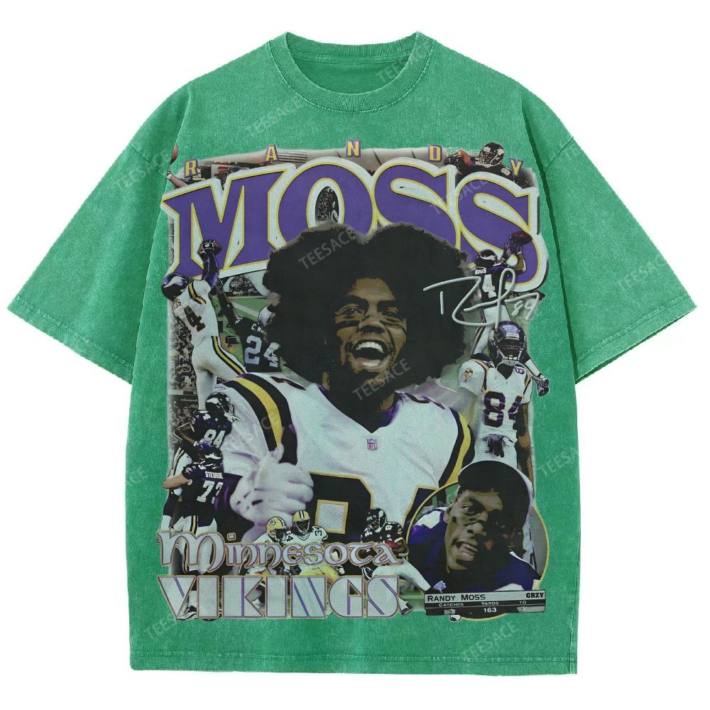 Randy Moss Vikings Tee Unisex Fit Washed T-Shirt