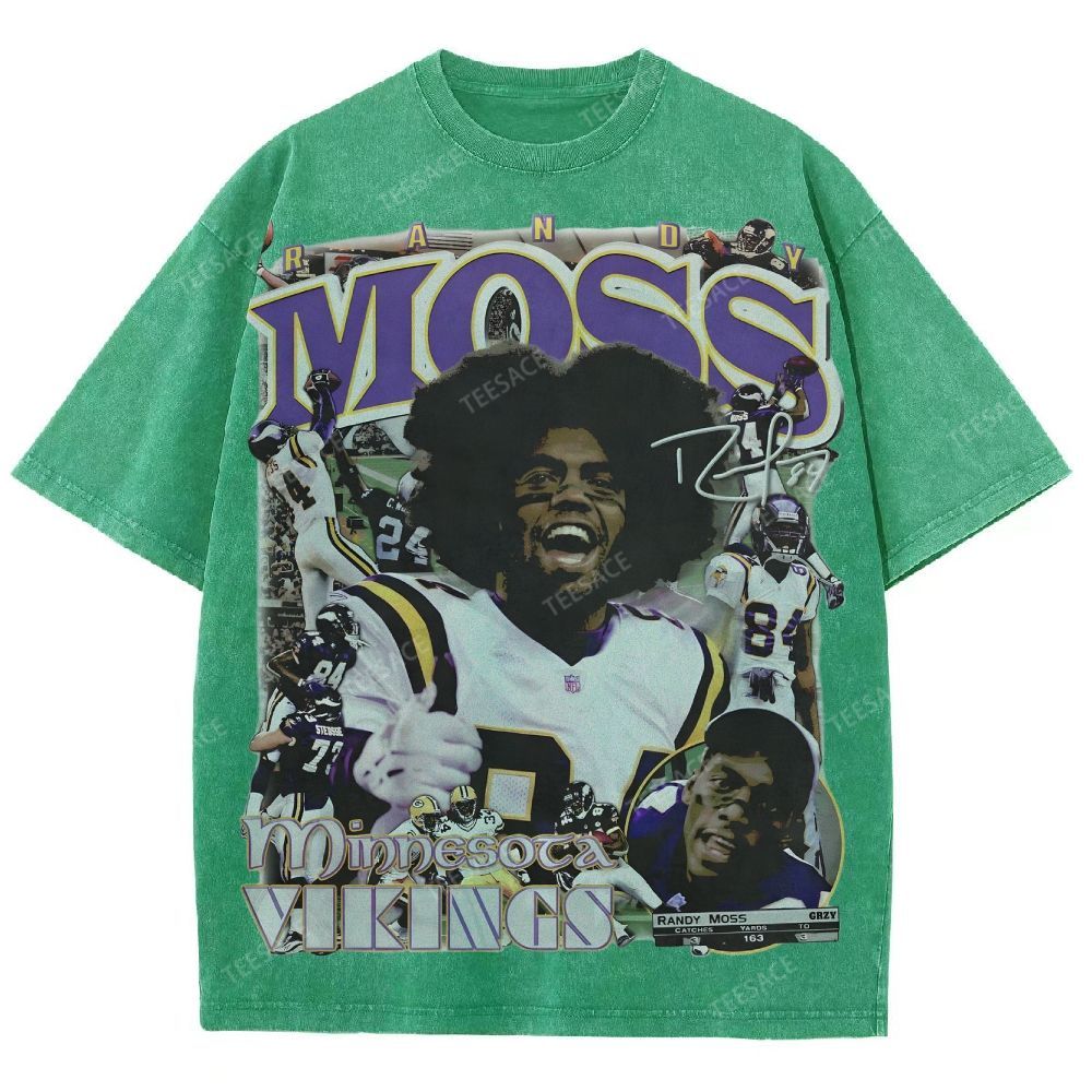 Randy Moss Vikings Tee Unisex Fit Washed T-Shirt
