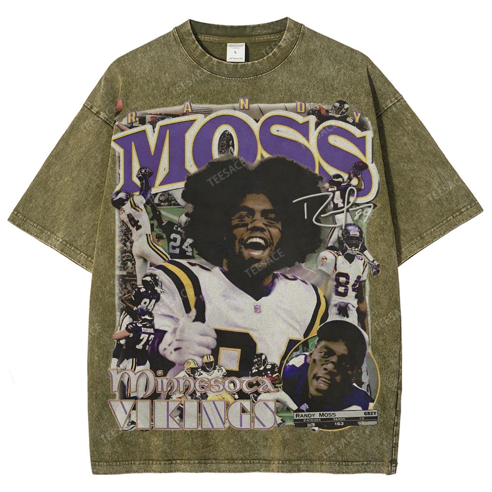 Randy Moss Vikings Tee Unisex Fit Washed T-Shirt