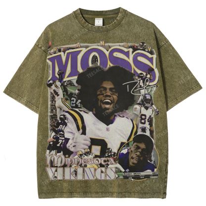 Randy Moss Vikings Tee Unisex Fit Washed T-Shirt