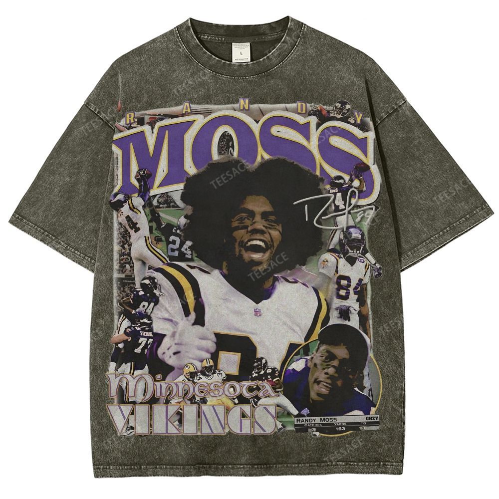 Randy Moss Vikings Tee Unisex Fit Washed T-Shirt