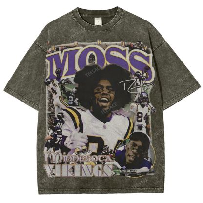 Randy Moss Vikings Tee Unisex Fit Washed T-Shirt