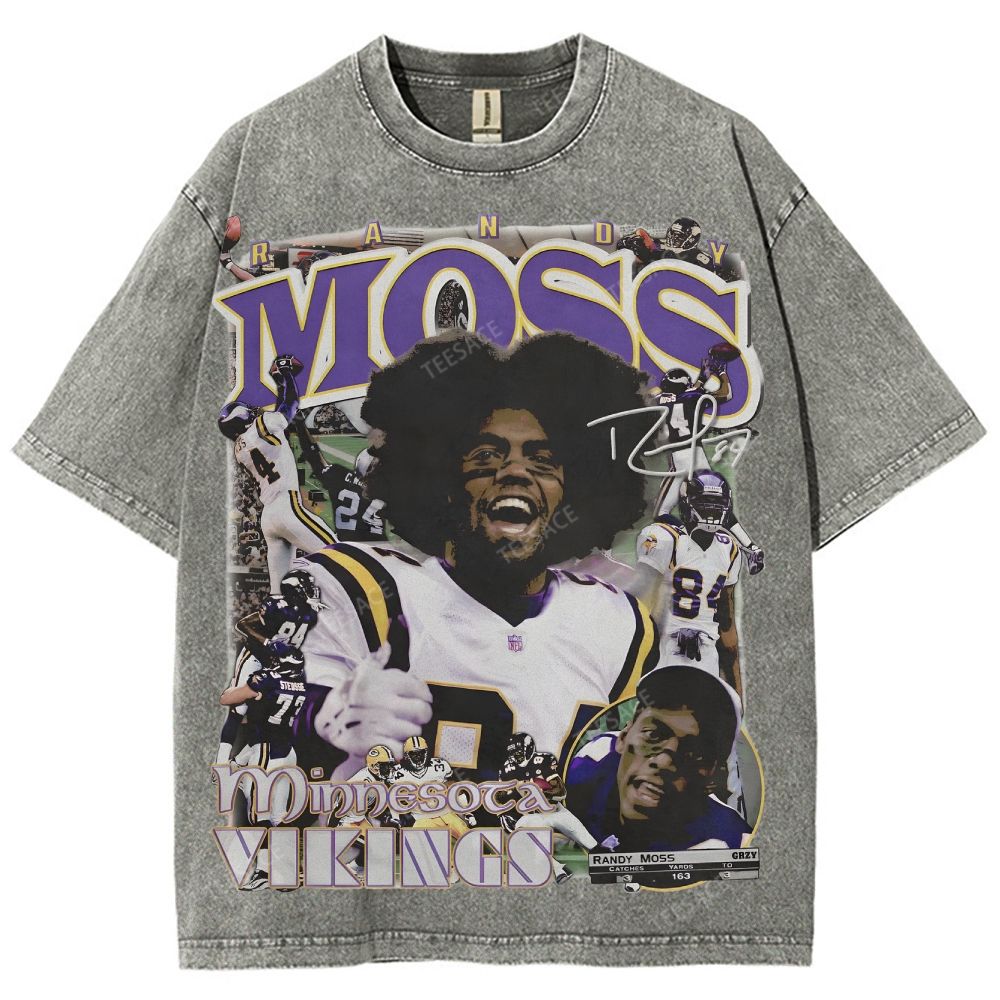 Randy Moss Vikings Tee Unisex Fit Washed T-Shirt