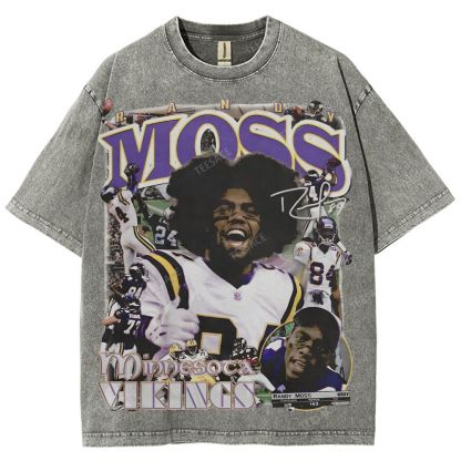 Randy Moss Vikings Tee Unisex Fit Washed T-Shirt