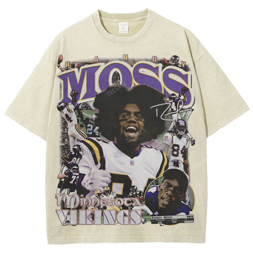 Randy Moss Vikings Tee Unisex Fit Washed T-Shirt