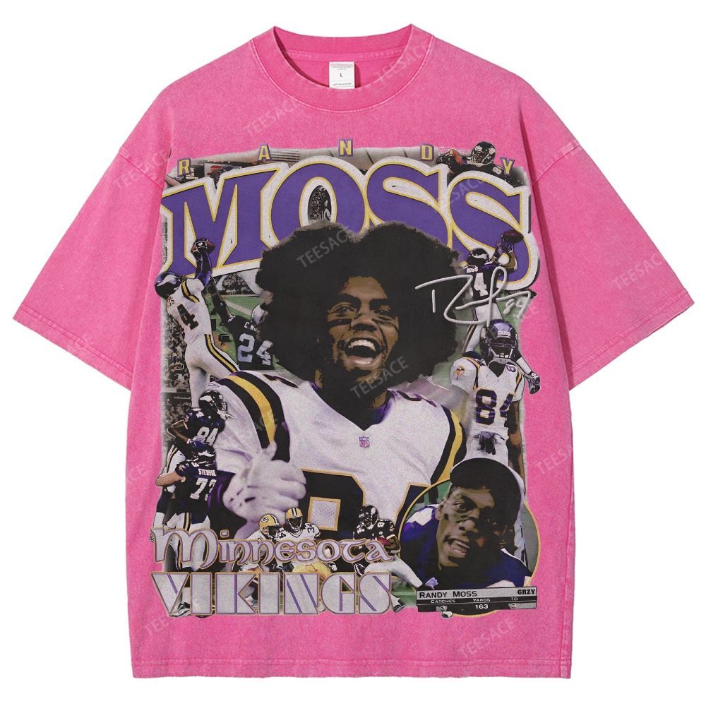 Randy Moss Vikings Tee Unisex Fit Washed T-Shirt