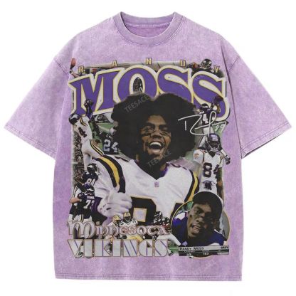 Randy Moss Vikings Tee Unisex Fit Washed T-Shirt