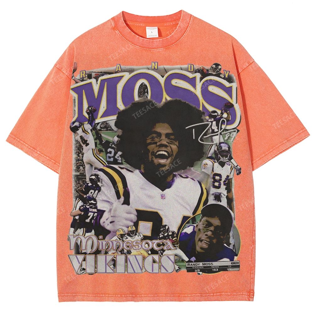 Randy Moss Vikings Tee Unisex Fit Washed T-Shirt