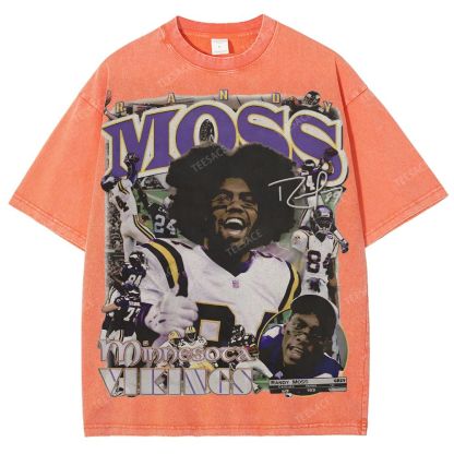 Randy Moss Vikings Tee Unisex Fit Washed T-Shirt