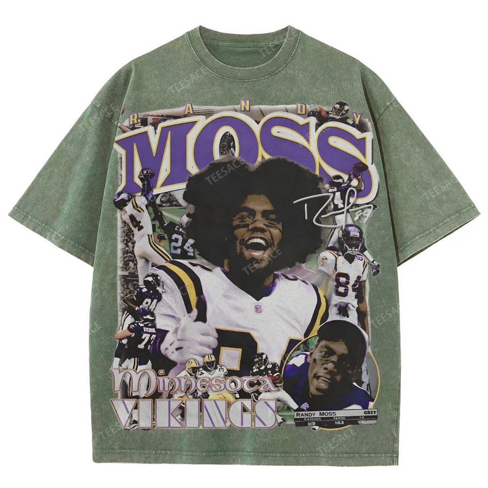 Randy Moss Vikings Tee Unisex Fit Washed T-Shirt