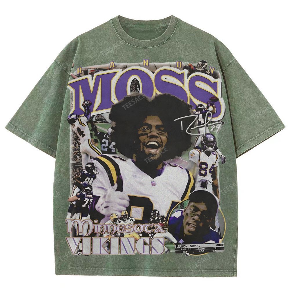 Randy Moss Vikings Tee Unisex Fit Washed T-Shirt