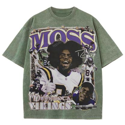 Randy Moss Vikings Tee Unisex Fit Washed T-Shirt