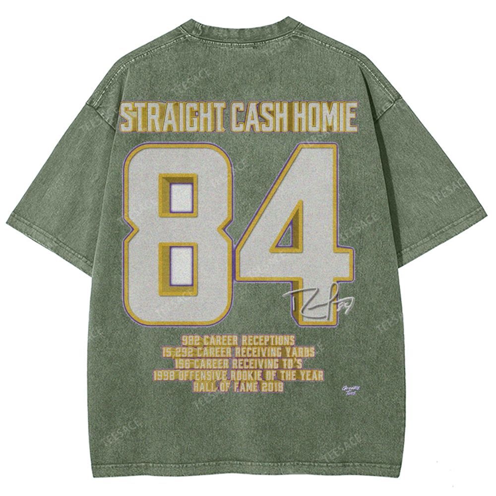 Randy Moss Vikings Tee Unisex Fit Washed T-Shirt