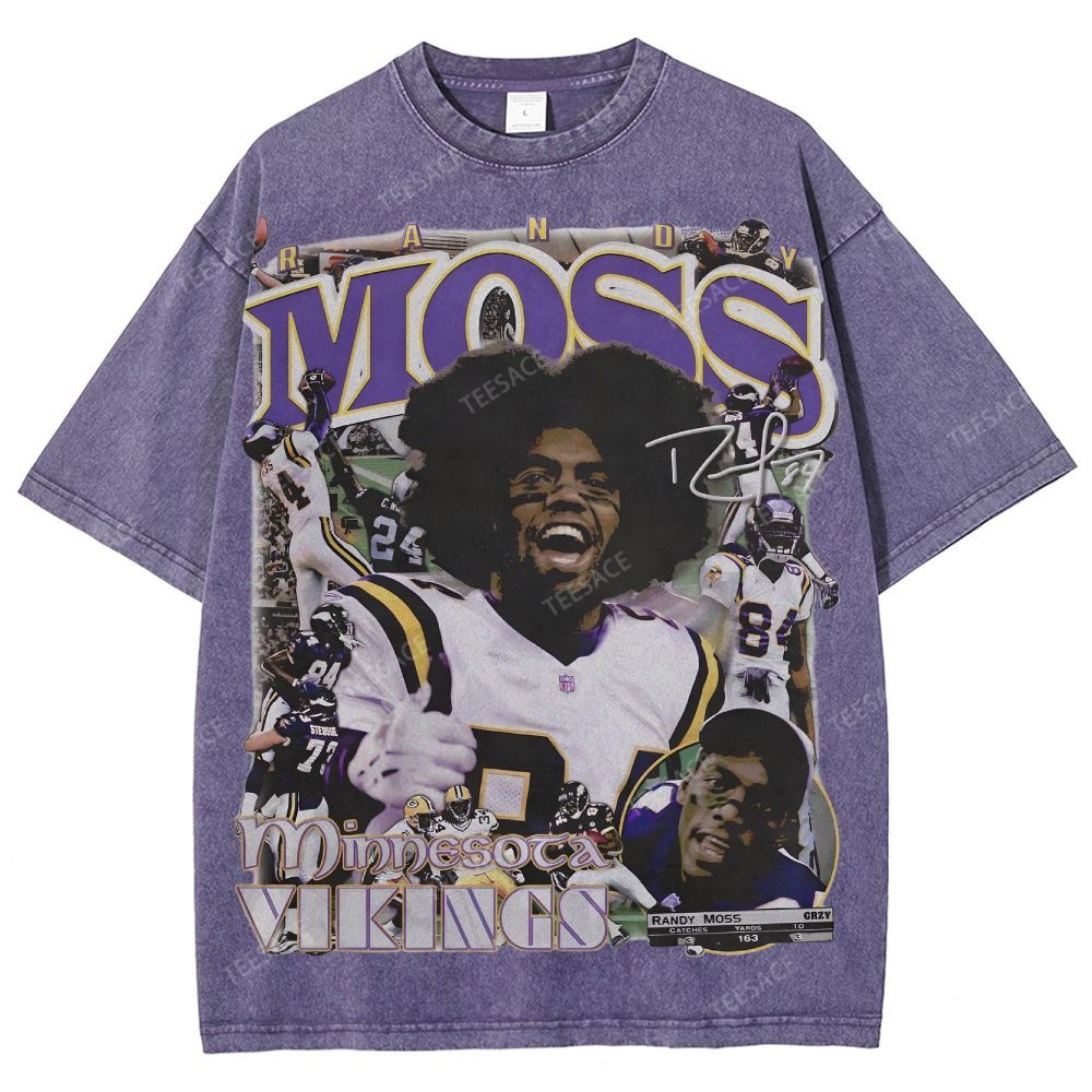 Randy Moss Vikings Tee Unisex Fit Washed T-Shirt