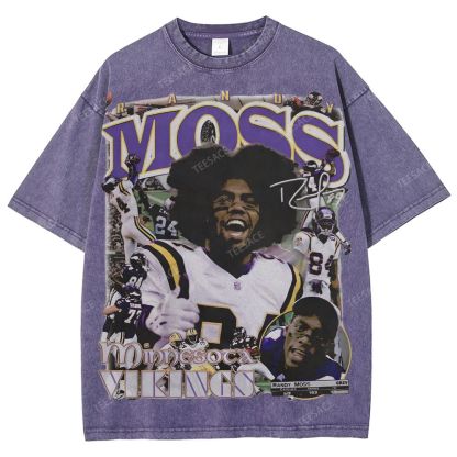 Randy Moss Vikings Tee Unisex Fit Washed T-Shirt