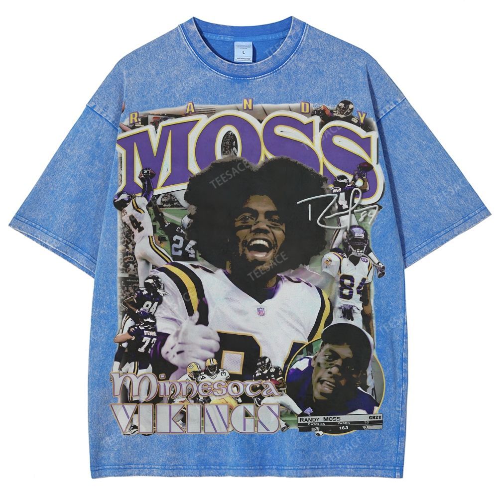 Randy Moss Vikings Tee Unisex Fit Washed T-Shirt