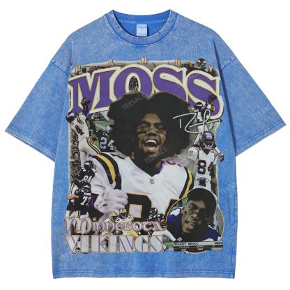 Randy Moss Vikings Tee Unisex Fit Washed T-Shirt