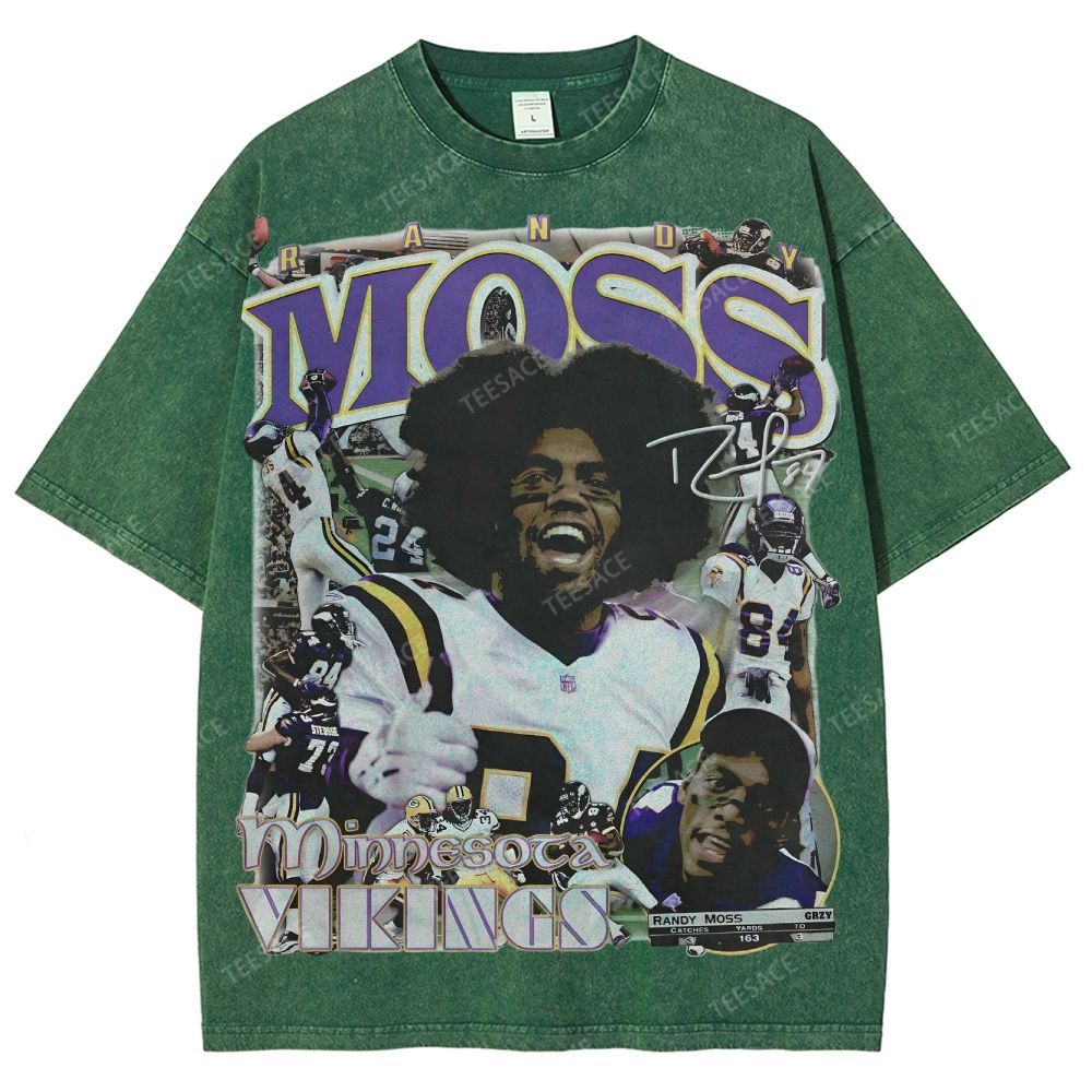 Randy Moss Vikings Tee Unisex Fit Washed T-Shirt