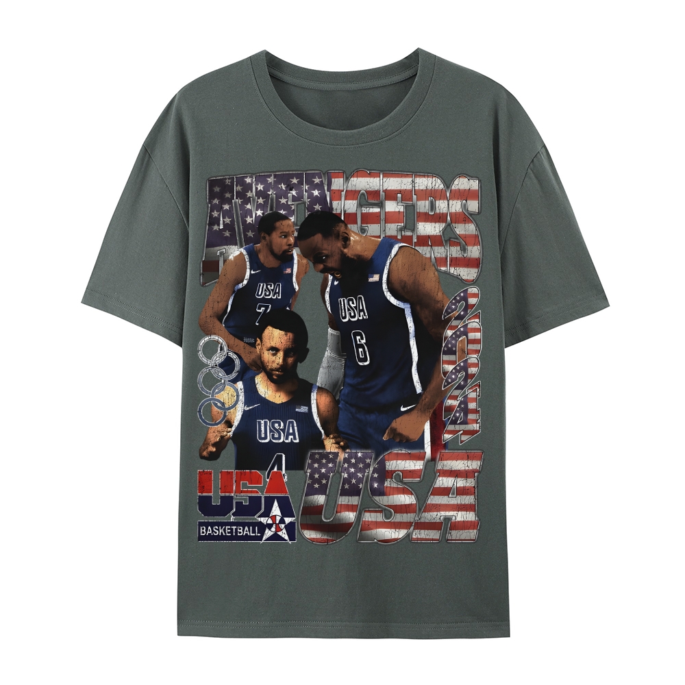 Casual Short Sleeve T-Shirt "Avengers" Team USA T-Shirt (DS)