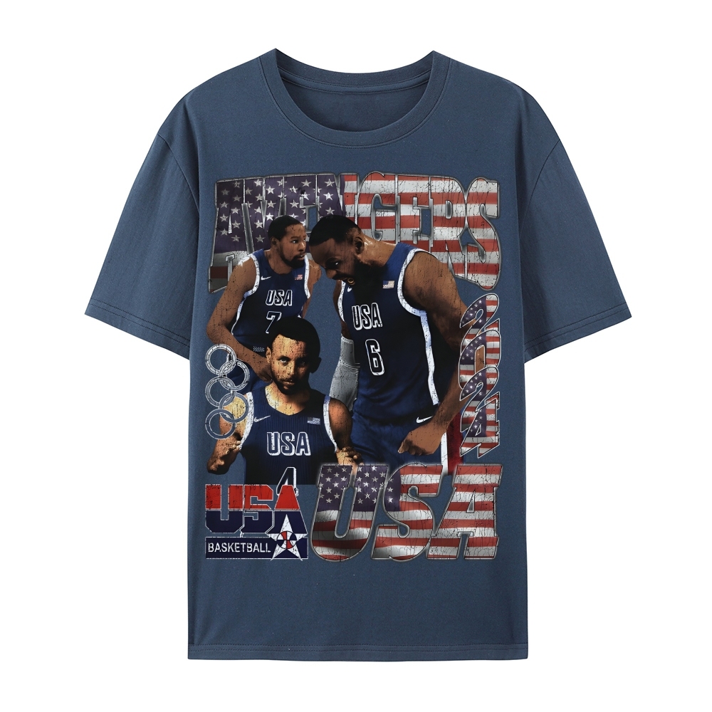 Casual Short Sleeve T-Shirt "Avengers" Team USA T-Shirt (DS)