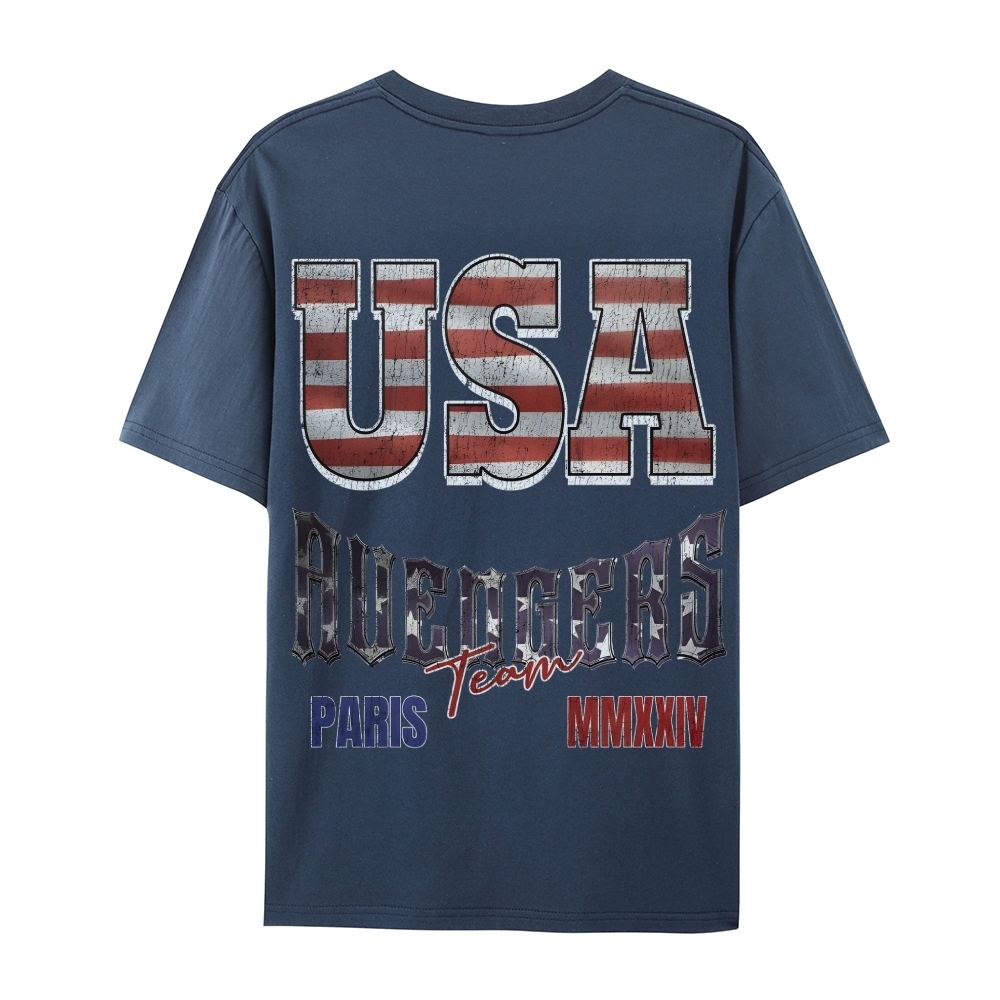 Casual Short Sleeve T-Shirt "Avengers" Team USA T-Shirt (DS)
