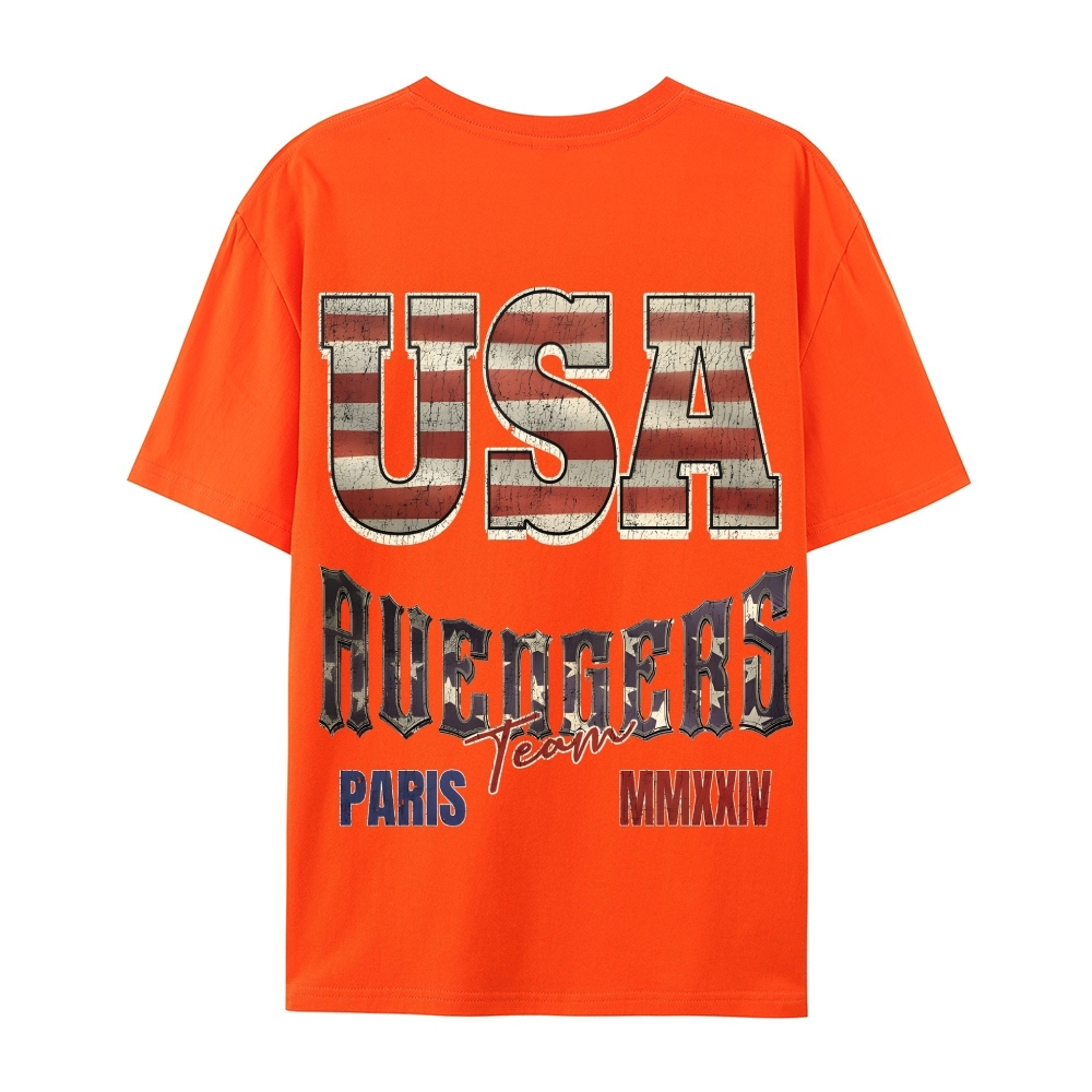 Casual Short Sleeve T-Shirt "Avengers" Team USA T-Shirt (DS)