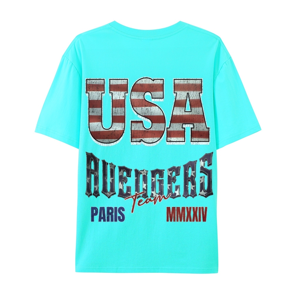 Casual Short Sleeve T-Shirt "Avengers" Team USA T-Shirt (DS)