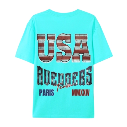 Casual Short Sleeve T-Shirt "Avengers" Team USA T-Shirt (DS)