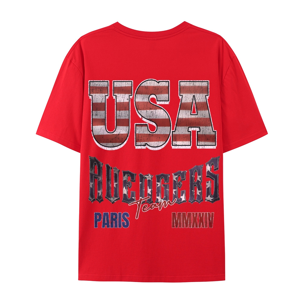 Casual Short Sleeve T-Shirt "Avengers" Team USA T-Shirt (DS)