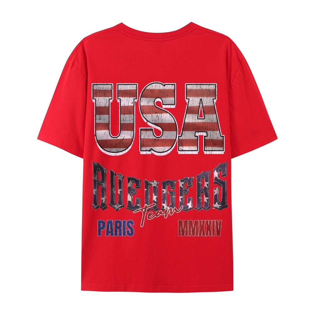 Casual Short Sleeve T-Shirt "Avengers" Team USA T-Shirt (DS)