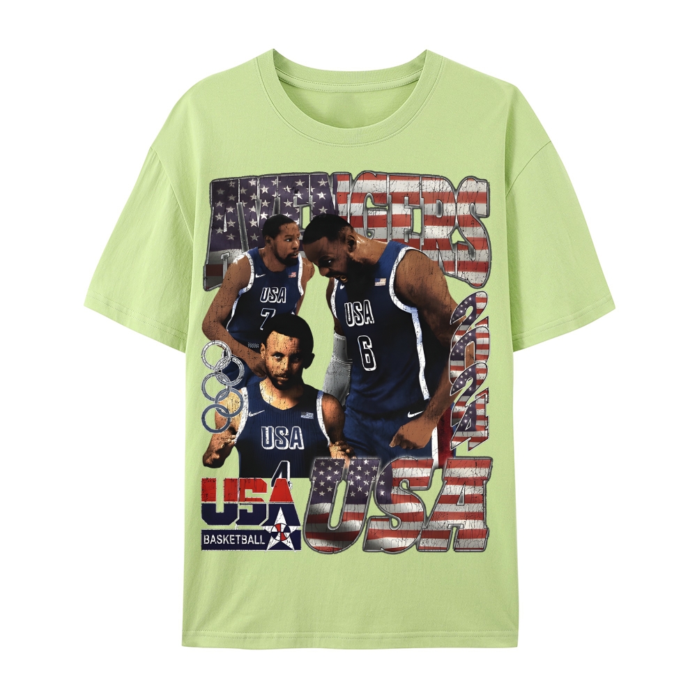 Casual Short Sleeve T-Shirt "Avengers" Team USA T-Shirt (DS)