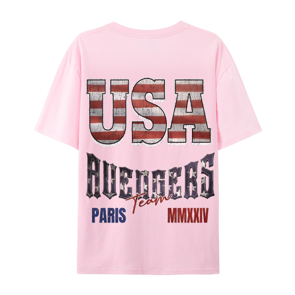 Casual Short Sleeve T-Shirt "Avengers" Team USA T-Shirt (DS)