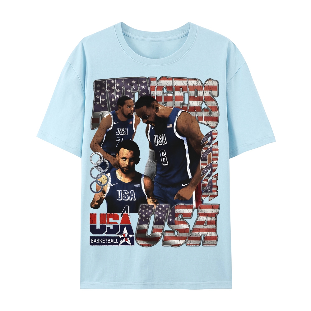 Casual Short Sleeve T-Shirt "Avengers" Team USA T-Shirt (DS)