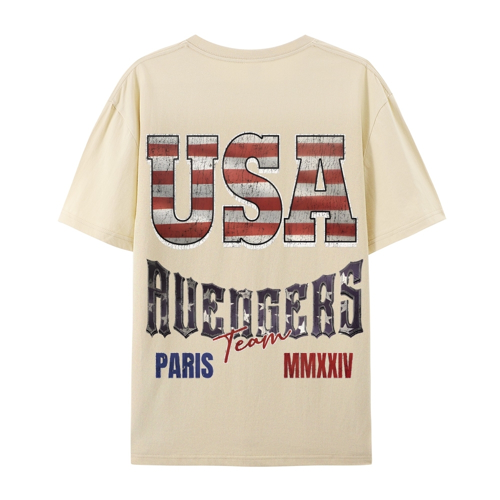 Casual Short Sleeve T-Shirt "Avengers" Team USA T-Shirt (DS)