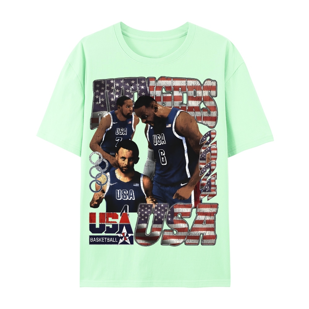 Casual Short Sleeve T-Shirt "Avengers" Team USA T-Shirt (DS)