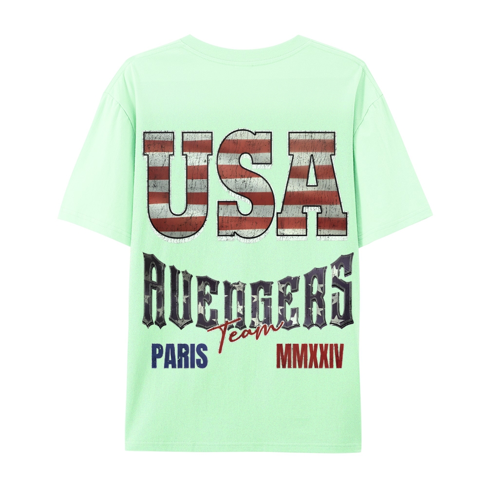 Casual Short Sleeve T-Shirt "Avengers" Team USA T-Shirt (DS)