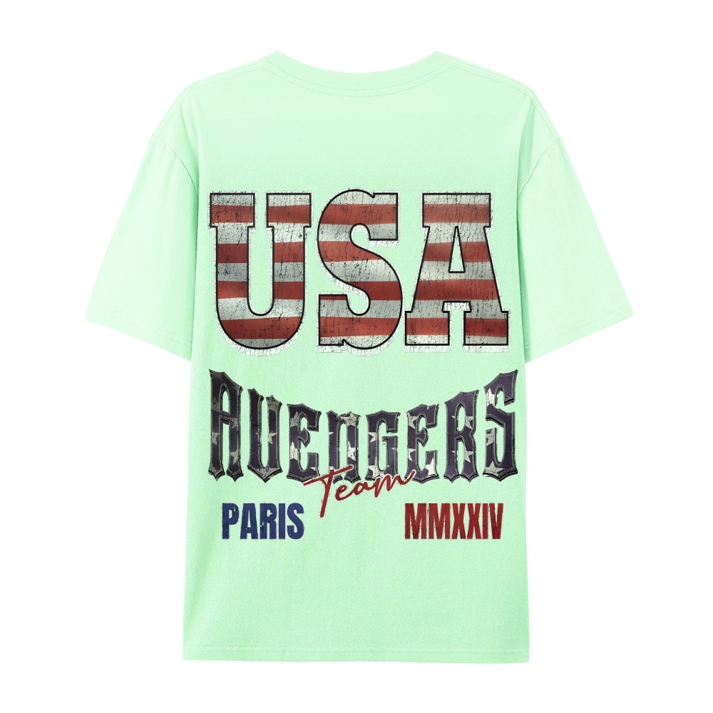 Casual Short Sleeve T-Shirt "Avengers" Team USA T-Shirt (DS)