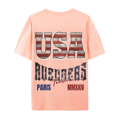 Casual Short Sleeve T-Shirt "Avengers" Team USA T-Shirt (DS)