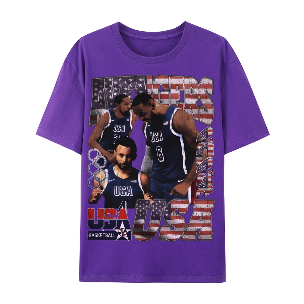Casual Short Sleeve T-Shirt "Avengers" Team USA T-Shirt (DS)